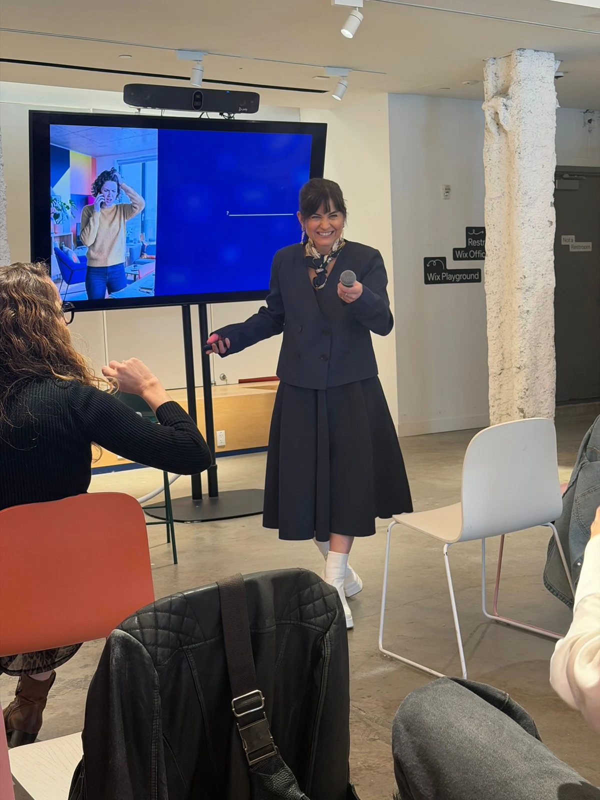 Hamutal presenting The Joy Dividend for G-CMO at Wix